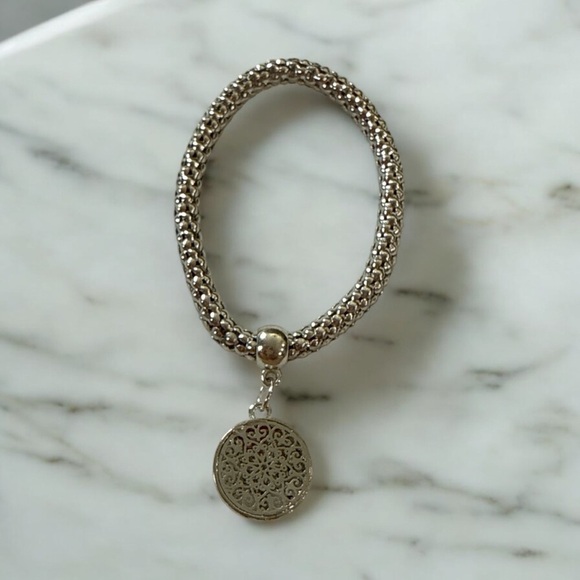 Tree of Life Crystal Charm Stretch Bracelet Set Rose Gold Silver Gold Tri-Color - Picture 3 of 8